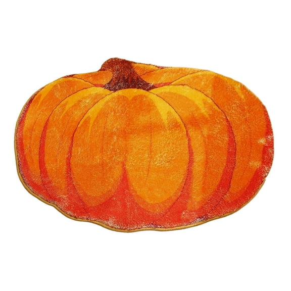 Tunhigl Pumpkin Rug for Halloween & Thanksgiving- 24x16" Soft Machine-Washable Floor Mat, Non-Slip, Thanksgiving Kitchen Bath Living Room Entryway Decor