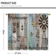 thumbnail image 2 of Farmhouse Wooden Country Kitchen Curtains Vintage Barn Door Teal Small Short Cafe Window Curtains Rustic Windmill Rod Pocket Bathroom Drapes Treatment Tier Curtains 2 Panels (27.5x39 Inch), 2 of 6