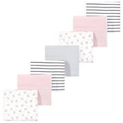 Luvable Friends Hudson Baby Flannel Receiving Blankets 7pk, Pink Blossom Gray
