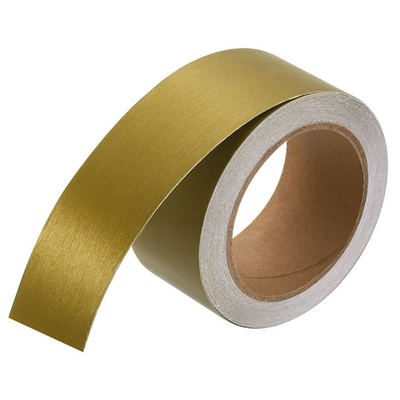 Uxcell 2" x 39ft Mirror Border Peel and Stick Wood Grain Tape, Light Gold