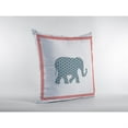 thumbnail image 3 of Éléphant Léger Coussin en Tissu Intérieur / Extérieur avec Zip -Bleu Rose Blanc 16x16, 3 of 4