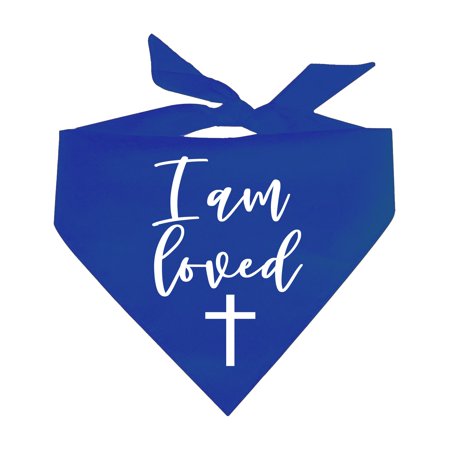 I Am Loved With Cross Triangle Dog Bandana (Assorted Colors Available)