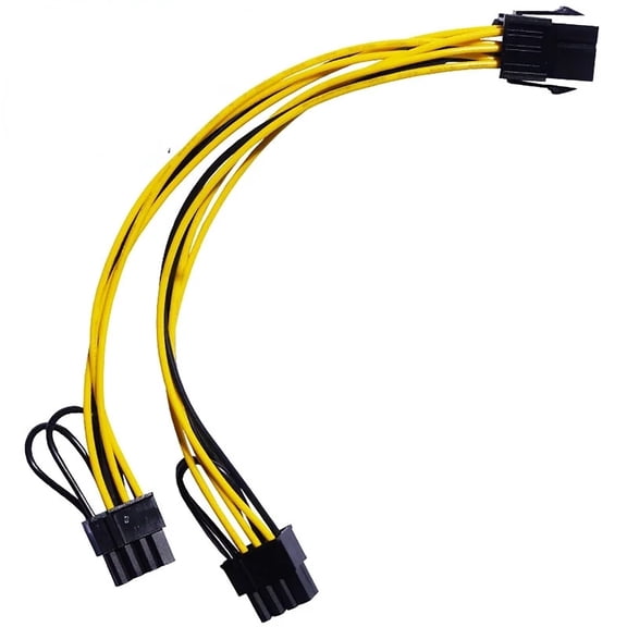 Graphics Card 8pin Male to Two PCIE 6pin 8pin Female Splitter Adapter Cord 18AWG