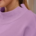 thumbnail image 7 of Oversized Sweatshirts Women Split Mock Crew Neck Plain Pullover Tops Long Sleeve Loose Casual Fall Winter Clothes (XL, Purple), 7 of 7