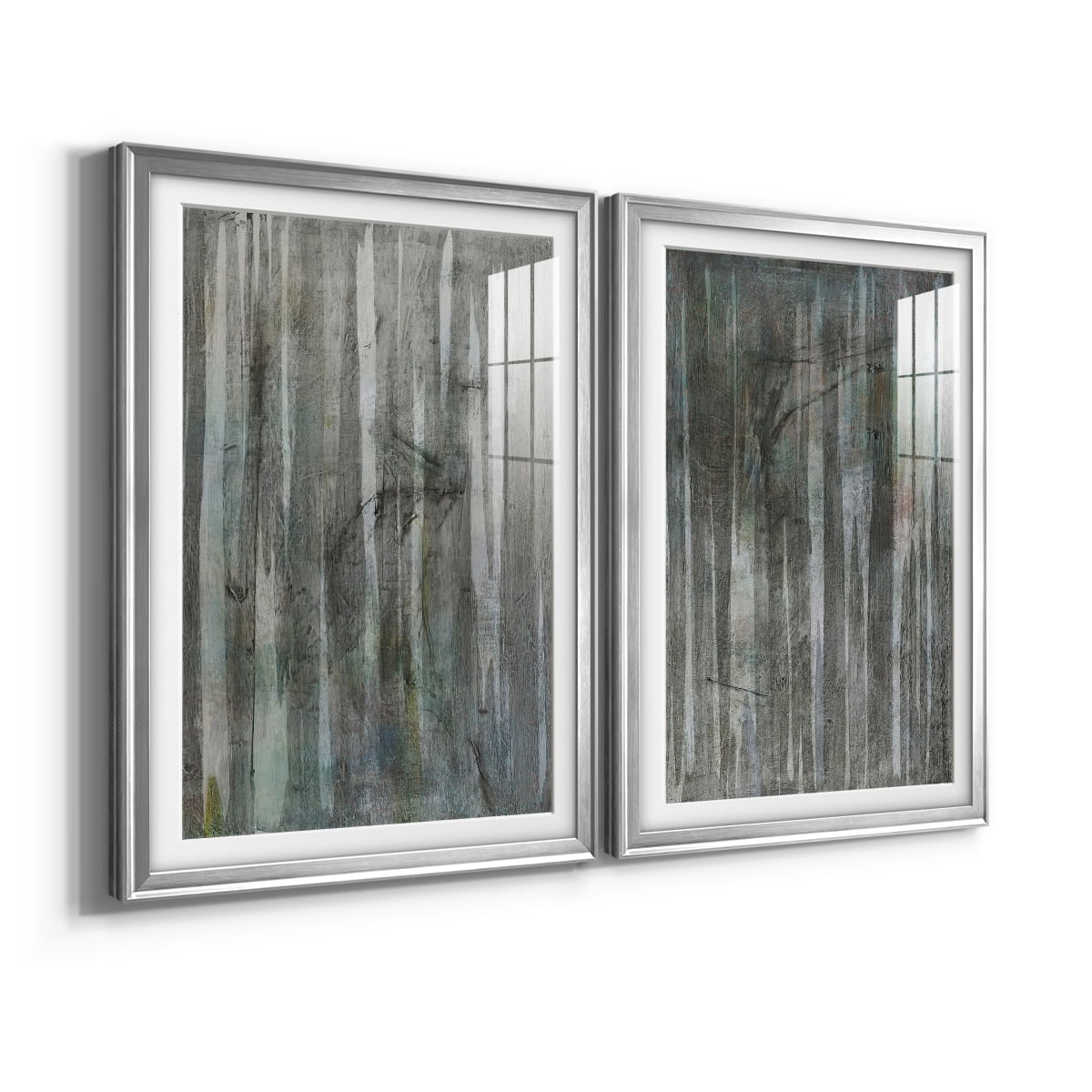 Wexford Home Birch Forest Abstracts I Premium Framed Print, 30.5" x 42.5" - Ready to Hang, Silver (Set of 2)