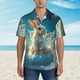thumbnail image 2 of Balery Cute Angel Winged Rabbit Camisas hawaianas de manga corta para hombre, camisas playeras de corte holgado, camisas de vacaciones con botones,Medium, 2 of 7