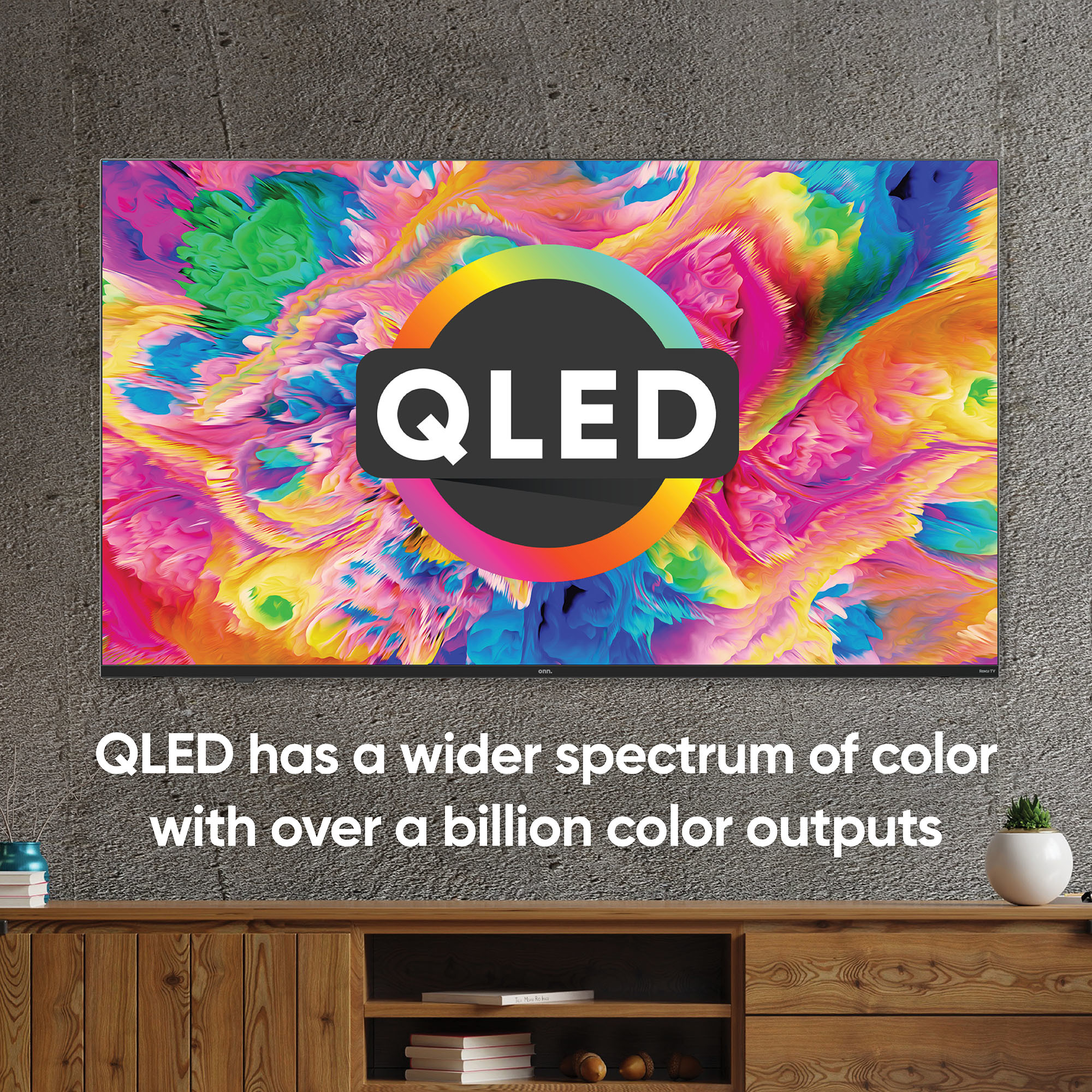 onn. 65” QLED 4K UHD (2160p) Roku Smart TV with Dolby Atmos, Dolby Vision, Local Dimming, 120hz Effective Refresh Rate, and HDR (100071705) - image 5 of 17