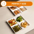 thumbnail image 5 of Bruntmor Snacks Dinner Serving Tray Dish in White |10 x 10 inch Set of 2 Decorative Ceramic Appetizer 4 -Compartment Serving Platter Tray | Chafing Dish | Serving Dishes, 5 of 8