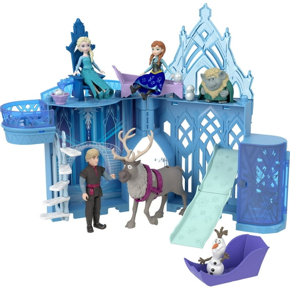 Disney Frozen Storytime Stackers Princess Elsa's Ice Palace, Doll House Playset with Small Doll