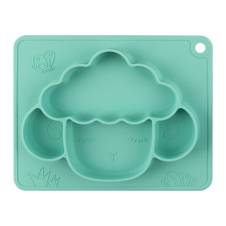 

Calf Children s Silicone Dinner Plate Infant Non-Slip Suction Cup Bowl Baby Cartoon Complementary Food Divided Tableware