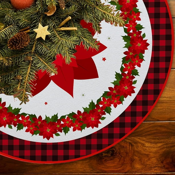 Falda de poliéster para decoración navideña, falda para árbol de Navidad de 35 pulgadas, falda de tela para árbol de Navidad, decoración navideña, decoración para fiestas navideñas en interiores, deco