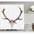 thumbnail image 1 of Deer Shower Curtain Set, Antlers of a Huge Stag Skeleton Big Bone Horn Hunter Style Home Decorating Artwork, Bathroom Decor,  Brown Beige, by Ambesonne, 1 of 1