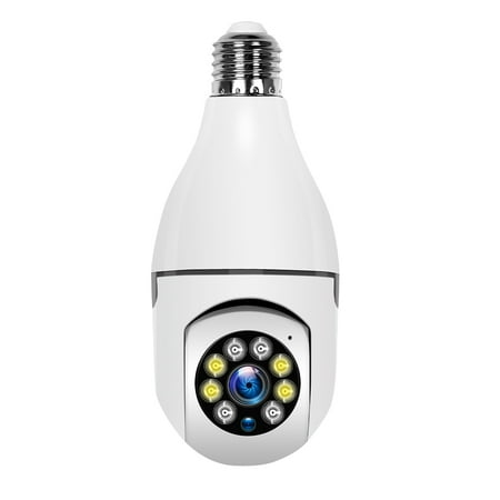 

Roinvou WiFi Light Bulb Camera - 1080P Wireless 360 Degree E27 Panoramic IP Camera Security Cameras with Floodlight Night Vision Human Motion Detection and Alarm (No SD Card)