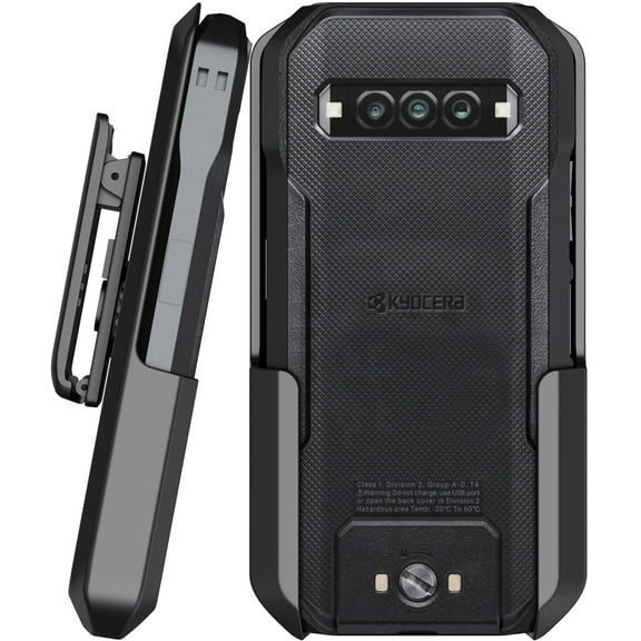 Nakedcellphone Anchor Lock Edition Compatible with Kyocera DuraForce Pro 3, [Rotating/Ratchet] Belt Clip Phone Holster Hip Holder Case [with Secure Click] - Black