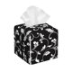 thumbnail image 1 of Fotbe Black White Leaves Porta Pañuelos Decorativo de Cuero, Caja Cuadrada Moderna para Pañuelos Faciales, Organizador y Dispensador 5x5x5'', 1 of 7
