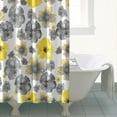 thumbnail image 4 of Waterproof Flower Watercolor Gray Yellow Art Shower Curtain 72x72 Inch Boho Style Polyester Unique Shower Curtain for Bathroom Hotel Home Decor with 12 Plastic Hooks, 4 of 5