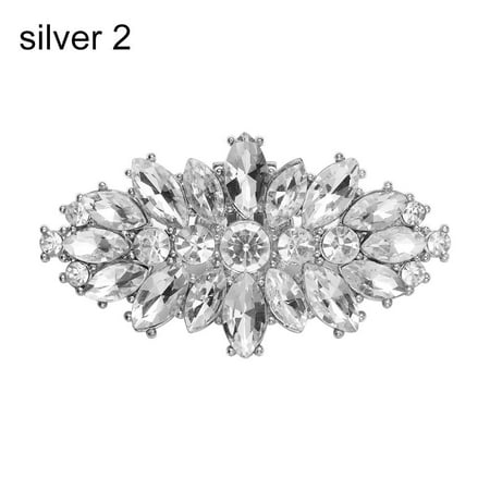 

1PC Accessories Wedding Rhinestone High Heel Square Clamp Shoe Decorations Clip Shiny Clips Charm Buckle SILVER 2