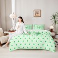 thumbnail image 4 of Erosebridal Teens Green Bowknot Bedding Comforter Set 7-Piece,Cute Polka Dots Bowtie King Bedding Sets for Kids Girls,Super Cozy Room Decor, 4 of 6