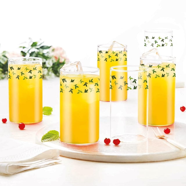 Artisan Sage Medium Drinking Glass Set Of 6 - 295ml Each, Clear | Borosilicate Glass Tumblers For Water, Cold Drinks - Flame Proof, Microwave & Dishwasher Safe | Ideal For Dailyuse & Gifting