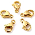 thumbnail image 1 of 10 broches genéricos de pinza de langosta, acero inoxidable 304 chapado en oro, diseño de loro, ideales para la creación de joyas y como regalo de San Valentín., 1 of 3