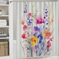 thumbnail image 6 of Fenyluxe Flowers Pretty Shower Curtain Bathroom Decor 100% Polyester Fiber Modern Chic Design Shower Curtain Set with Hooks Various Sizes Sustainable Easy to Install High Definition, 6 of 7