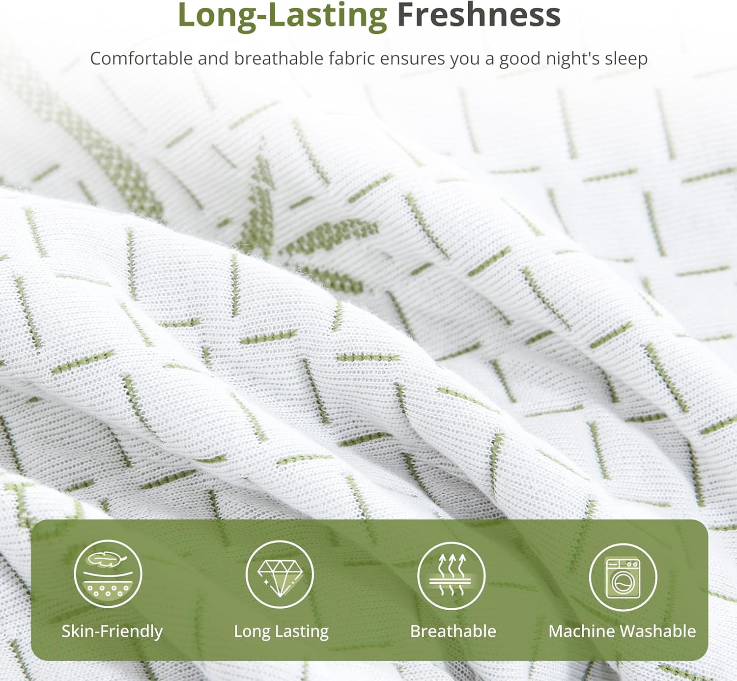 6 inches King Mattress,Memory Foam Mattress Bed in a Box with Cooling Green Tea Gel, Medium Firm Support