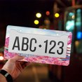 thumbnail image 4 of 1 Pcs Mount Fuji and Cherry Blossoms License Plate Frame,License Plate Cover for Car Decorative Parts,Aluminum License Plate Bracket Holder Rust-Proof for US Standard Car, 4 of 8