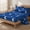 Blue, variant on Soft Cozy Star‑Moon Printed 4‑Piece Bedding Set, Breathable non‑sticky fabric for naked sleep, skin‑friendly & ultra‑soft, easy to clean, all‑season usable, extra comfortable in summer