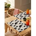 thumbnail image 4 of Placemats Set of 6, Cotton Linen Heat Table Mats Non-Slip Washable Farmhouse Black White Cow Placemat for Holiday Banquet Dining Kitchen Table Decor, 4 of 6