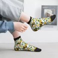 thumbnail image 2 of Fuzoiu Bees and Flower Print Adult Socks, Crew Moisture-wicking Socks, Unisex Cushion Crew Socks,Casual Sports Ankle Socks, 2 of 7