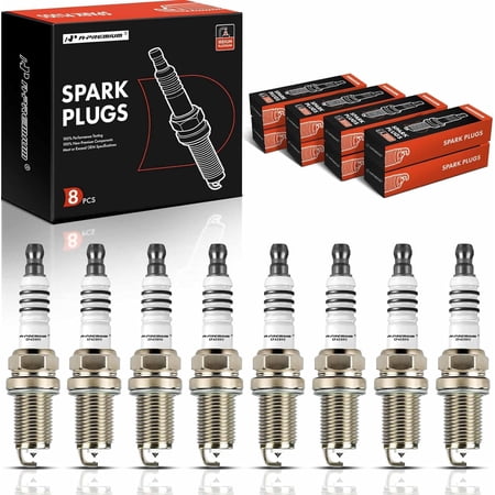 A-Premium Iridium & Platinum Spark Plugs Compatible with Toyota Tundra/Sequoia 2005-2009, 4Runner 2003-2009, Land Cruiser & Lexus LS400, LS430, LX470, GS400, GS430, GX470, SC400, SC430, Pack of 8