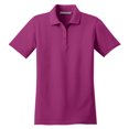 thumbnail image 5 of Womens Stain-Release Cotton/Polyester Polo T-Shirt Boysenberry Pink 3X-Large, 5 of 6