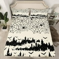 thumbnail image 2 of Manfei Spooky Animal Full Sheet Sets,Bat Spider Bedding Full Size,Black Wheat Bed Sheets Set Full Size,Lightweight Halloween Bedroom Decoration,4-Piece, 2 of 4