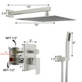 thumbnail image 3 of TROPOW Shower Faucets Sets Complete with 10" Rainfall Shower Head and Handle Set, Wall Mounted Shower Complete Combo, Copper red flush valve body, Square shower head, Brushed Nickel, 3 of 9