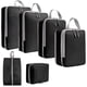 thumbnail image 2 of 6 cubos de compresión para equipaje, bolsas de aseo transpirables, equipaje de viaje negro, 2 of 9