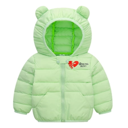 

Fsqjgq Kids Tan Windbreaker Toddler Kids Baby Boys Girls Winter Windproof Warm Love Print Coats Bear Ears Hooded Padded Jacket Outwear Boys Dress Coat Size 6 Cotton Blend Green 80