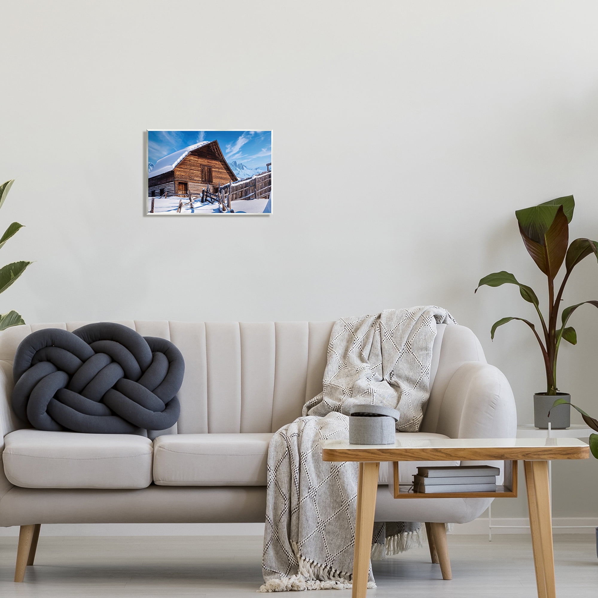 Stupell Industries Winter Log Cabin Photography Travel & Places Photography Unframed Art Print Wall Art, 15 x 10