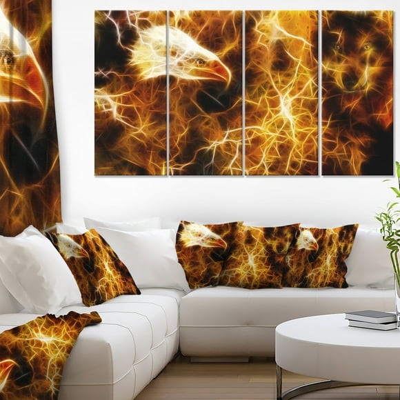 Wolf and Eagle Collage - Abstract Canvas Art Print