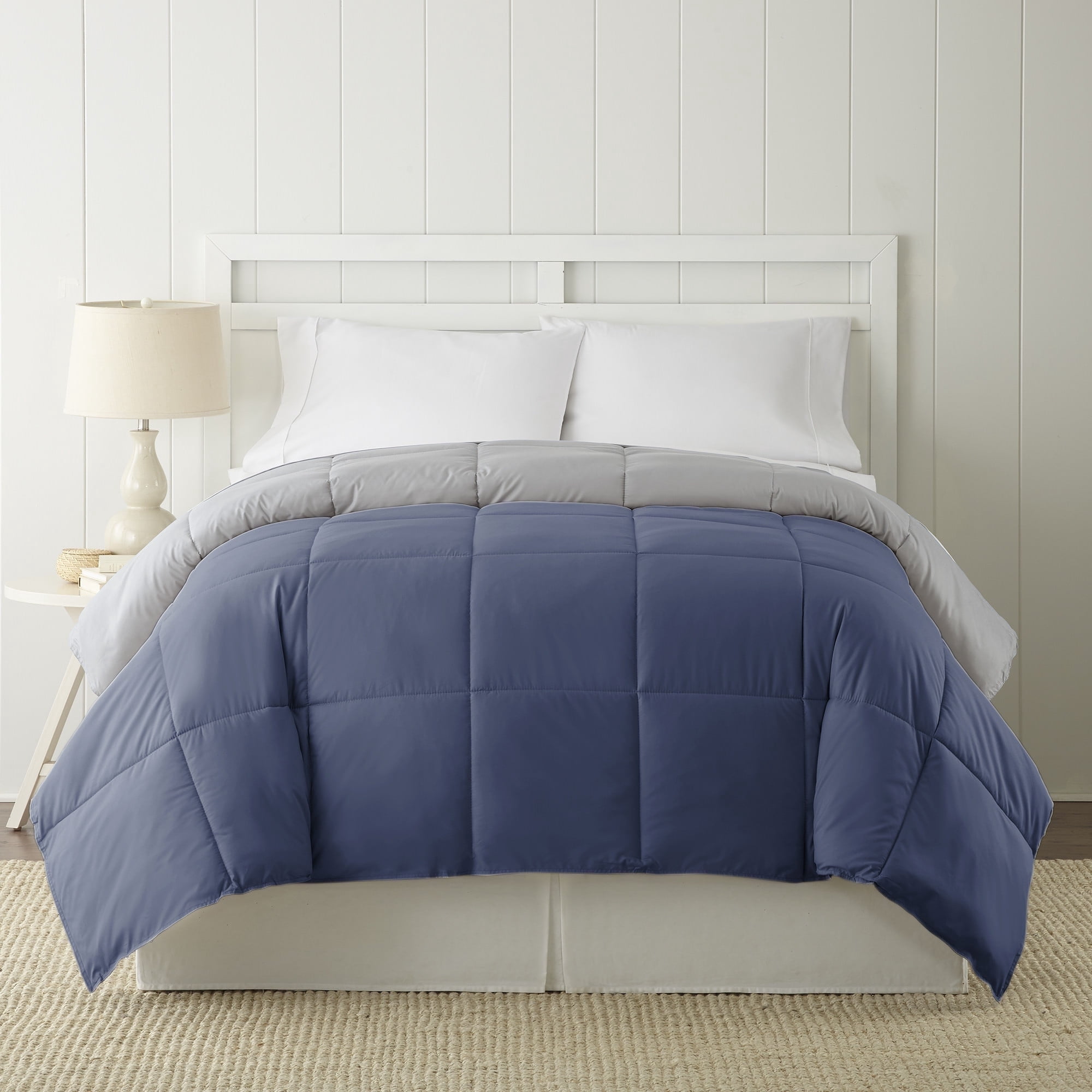 Modern Threads Reversible Blue & Silver Adult Down Alternative Comforter, Queen