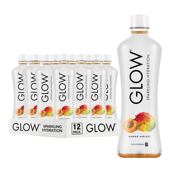 GLOW® Sparkling Hydration - Mango Apricot - 16.9Oz Pet- 12 Pack