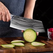 WXCOO 1pc,Kitchen Knife Stainless Steel 8 Inch Forged Kitchen Knife Sharp Bone Chopping Knife Damascus Pattern Meat Fish Slicing Knife Butcher Knife Cooking Tools