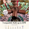 thumbnail image 4 of 5 Light Tiffany Pendant Light Fixture Adjustable Hight Stained Glass Tiffany Chandelier, 4 of 7