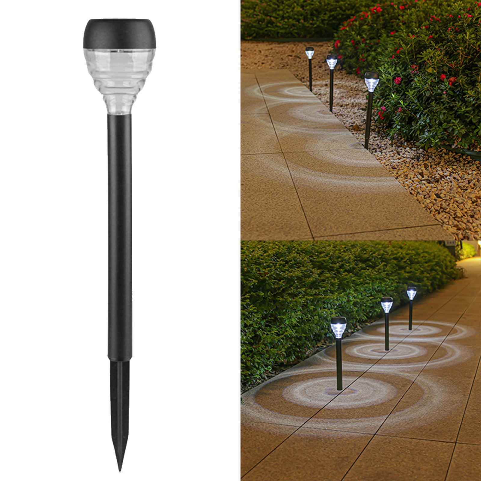 Solar Pathway Lights 10PCS Solar Lights Outdoor Waterproof Cold White LED Stake Outside Lights,For Garden Patio Yard Landscape Lawn Driveway Walkway Path