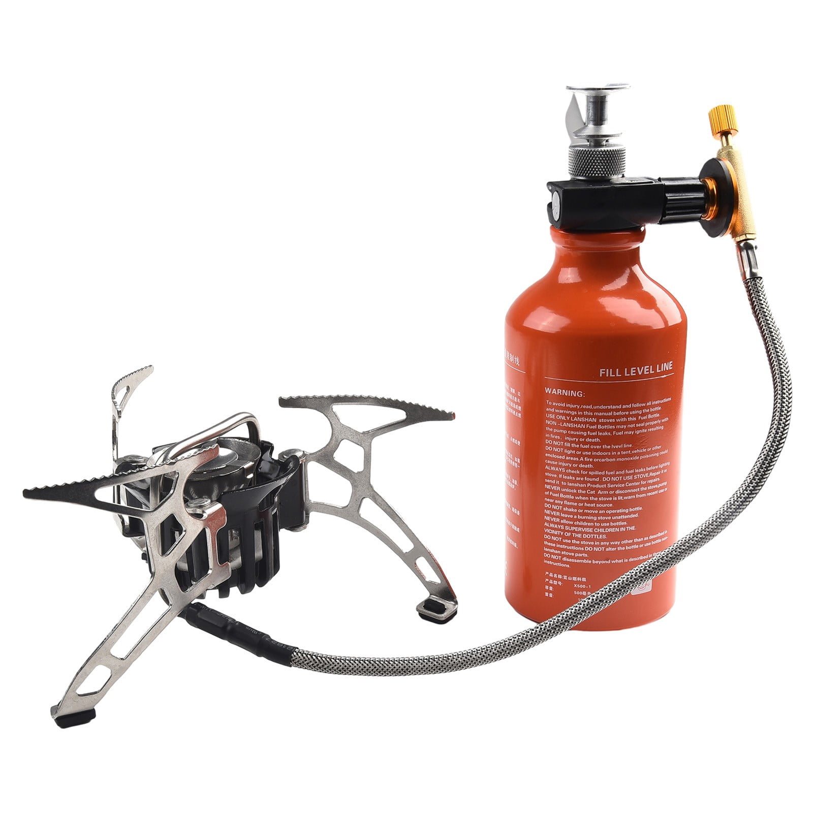 Outdoor Camping Multi Fuel Oil Stove with 500ml Gasoline Fuel Bottle for Diesel