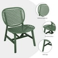 thumbnail image 5 of 3 Pieces Outdoor Patio Conversation Set, All Weather Plastic Table Chair Set Coffee Table Set with Open Shelf and 2 Chairs for Balcony Garden Yard Green, 5 of 8