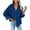 Dark Blue, variant on Womens Corduroy Button Down Shirts Casual Long Sleeve Jacket Oversized Boyfriend Blouses Tops with Pockets