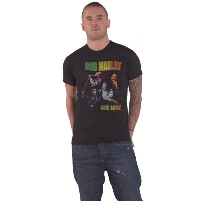 Bob Marley - Camiseta One Love Homage para Adultos Unisex (Negro)