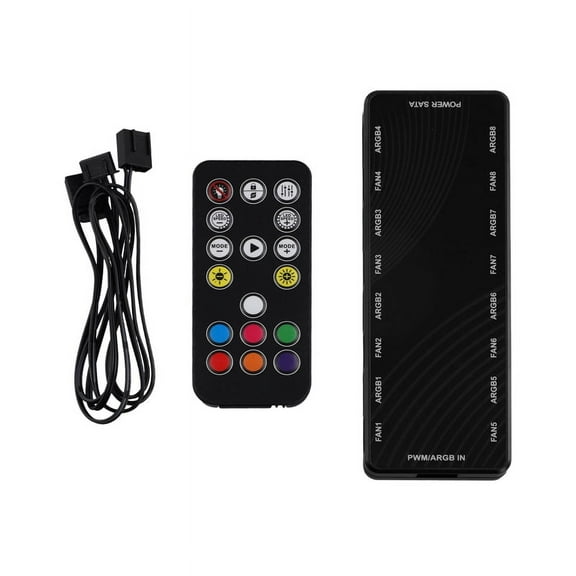 PWM & ARGB Case Fan Hub Splitter ARGB Adapter PWM ARGB Cooling Fan Hub