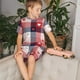 thumbnail image 4 of Balery Heart Plaid Conjunto de Pijama Infantil de Manga Corta con Estampado – Ropa de Dormir de Algodón Suave-4X-Large, 4 of 6