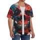 thumbnail image 2 of Balery Abstract Colorful Skull Art Camisa Casual de Manga Corta con Botones para Hombre, Texturizada, Estilo Cubano, para Playa, Verano-3X-Large, 2 of 5